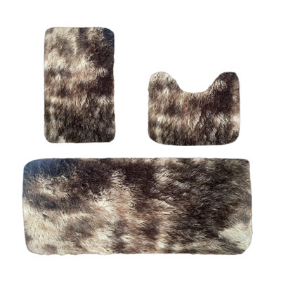 Mixed Color Bath Mats 3 Set Large Size Winter Bathroom Rugs For 3 Pcs Toilet Mats Soft Water Absorption Non Slide Thick Washable Easiler To Dry Dark
