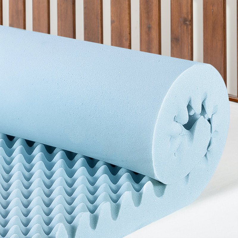 Surmatelas en mousse à mémoire de forme Nieves, Gel bleu, Très grand, 1.5"