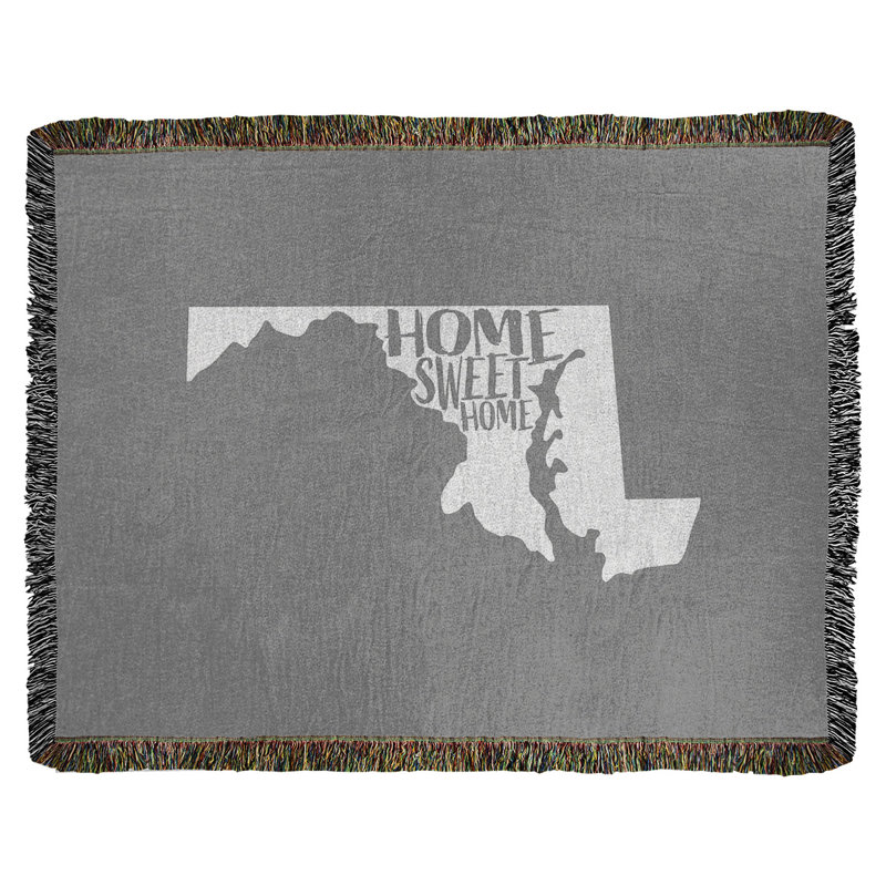 Jeté en coton maryland, 50 po x 60 po, Gris