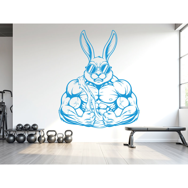 Adhésif décoratif Rabbit Gym: Fitness CrossFit Home Gym Decor, H 54 po x l 44 po, Bleu glacier