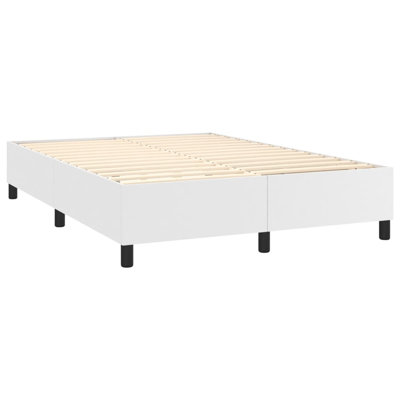 Sommier tapissier en similicuir blanc 