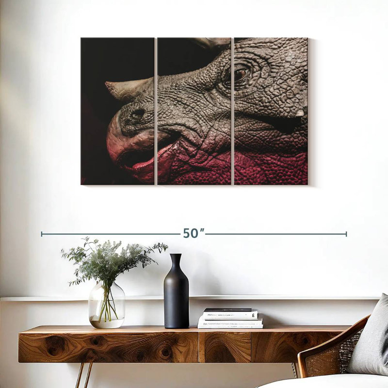 Brampt Triceratops Dinosaur Portrait, 24" H x 38" W