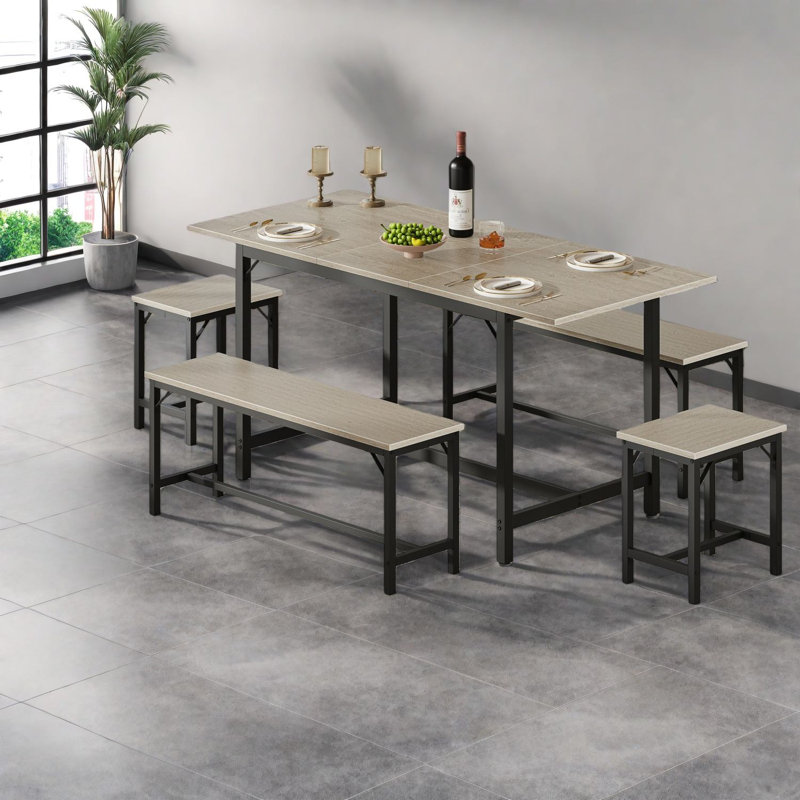 Ensemble de table de salle à manger moderne (doit inclure à la fois la table et la chaise), cuisine en bois et métal
