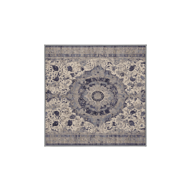 Tapis gris lavable à la machine, Carré 8 pi