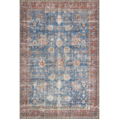 Tapis oriental bleu / brique Adele