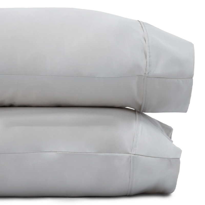 Ensemble de 2 taies d'oreiller pour chambre d'amis 100% coton, Standard, Gris champignon