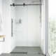Elan E-Class 60-64" W x 76" H Sliding Frameless Shower Door with 3/8" Clear Glass