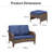Arley 3-Piece Outdoor Wicker Curved Arms Patio Loveseat With Ottomans-1176924507