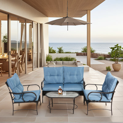 4 Piece Patio Furniture Sets With Cushions