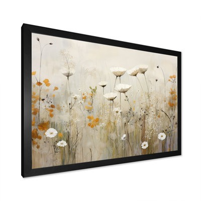 Fleurs sauvages beiges, fantaisie florale - fleurs sauvages, art mural