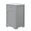 Élégant meuble-lavabo gris de 20 pouces avec lavabo, porte à fermeture douce et tablettes réglables pour un rangement amélioré-197089581
