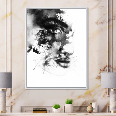Black Elegant Fashion Woman Portrait - Glam Canvas Wall Art