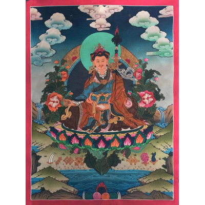Gourou Rinpoché / Gourou Padmasambhava sur Aasana Thangka (Brocadeless Thangka)
