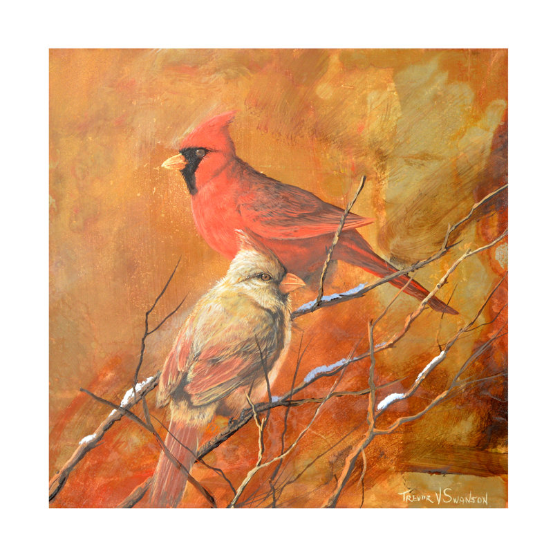 Art sur toile "Cardinals" par Trevor V. Swanson, H 24 po x l 24 po x P 2 po