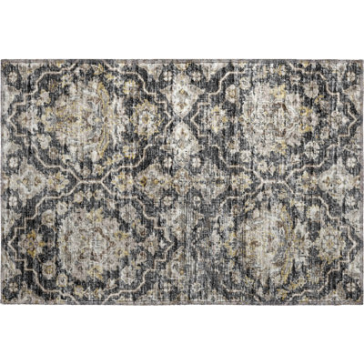 Premium Machine Washable Alliah AMF94 Gray Rug