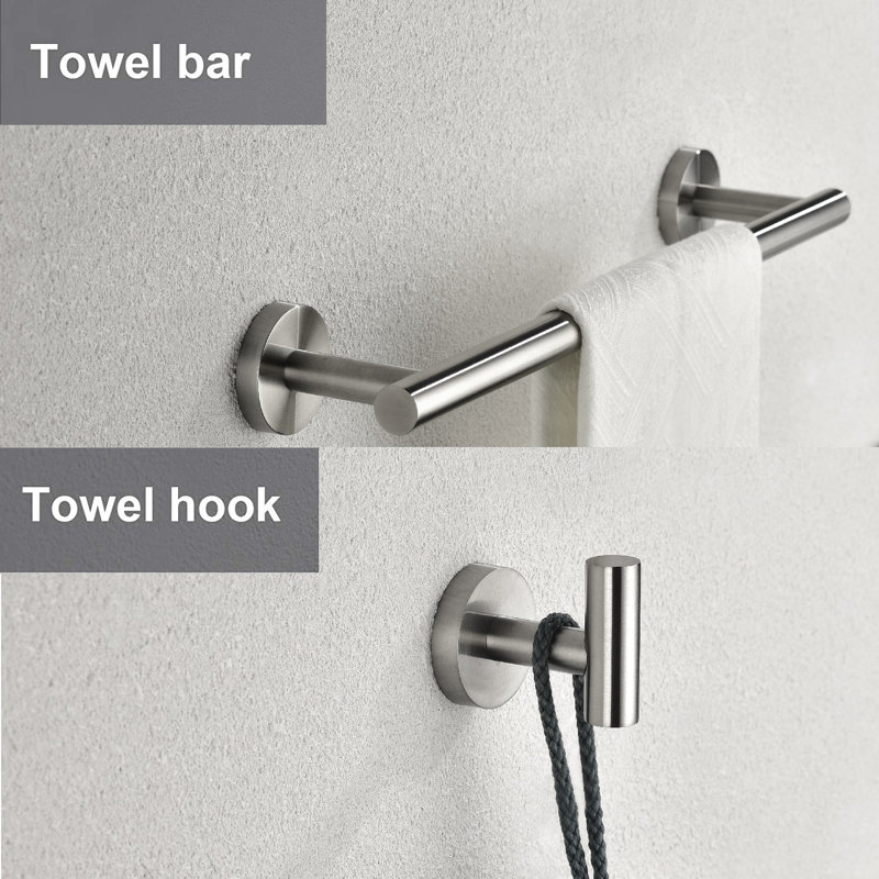 6 Piece Bathroom Hardware Set, Brushed Nickel