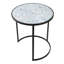 Ensemble de 2 tables d'appoint rondes, extrémité empilable avec construction en métal pour les petits espaces, salon, bureau, fer noir, aucun assemblage requis des tables, espace non disponible