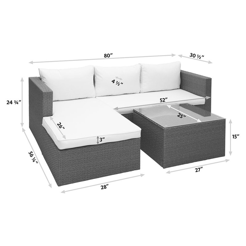 3 - Person Patio Conversation Set
