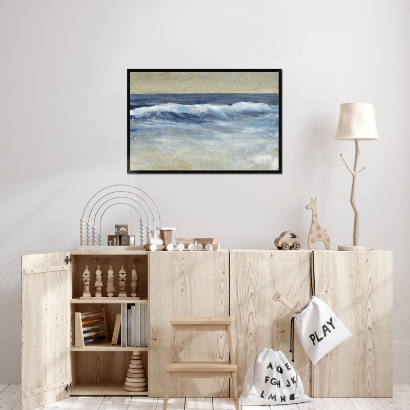 Breaking Shore Waves II by Timothy O' Toole - Painting, Black Framed Paper Print, 65cm H x 95cm W x 2.3cm D