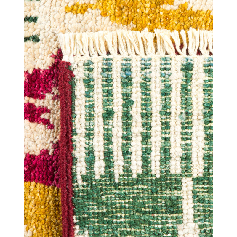 Tapis de couloir contemporain en laine noué à la main Karolyna 2 pi 6 po x 8 pi 0 po