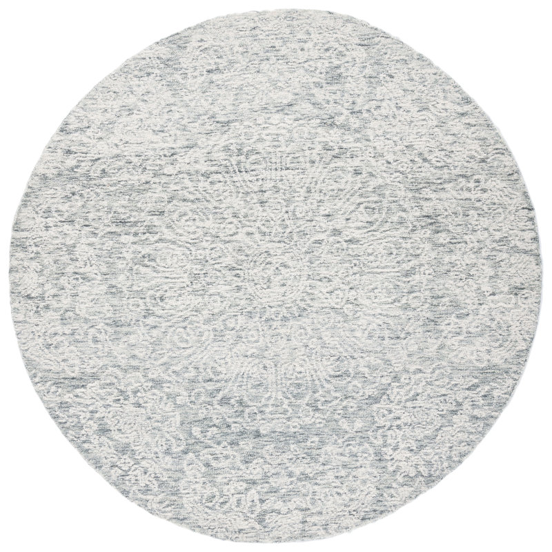 Tapis uni en laine et coton touffeté à la main Iconium Iconium, Rond 6 pi