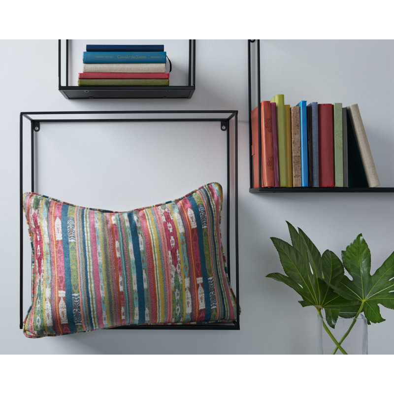 Lonisha Striped Feather Reversible Throw Pillow