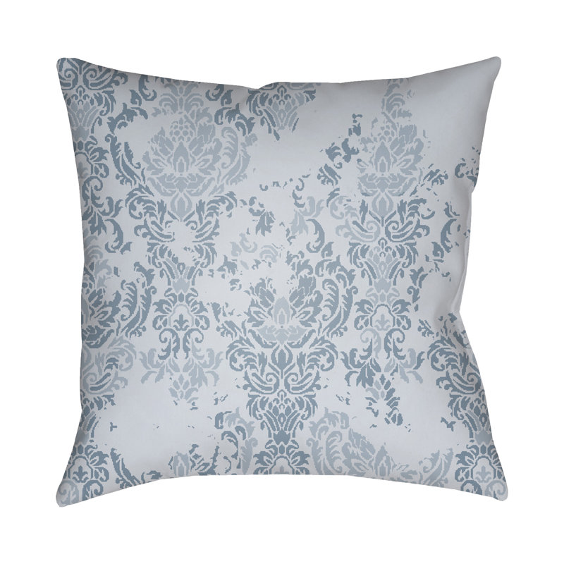 Damask Throw Pillow, 18" H x 18" W x 4" D, Purple