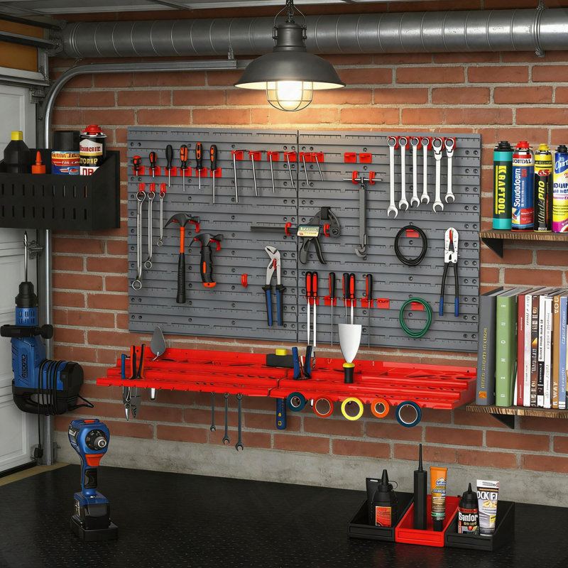 Wall Mounted Garage Tool Organizer with High Loading Capacity