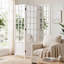 White 3-Panel Folding Room Divider with Acrylic Mirrors-1514668376