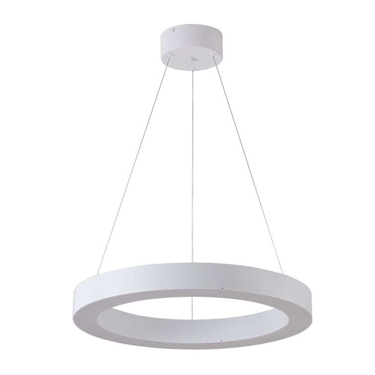 1-Light LED Ring Halo Pendant With Acrylic Diffuser
