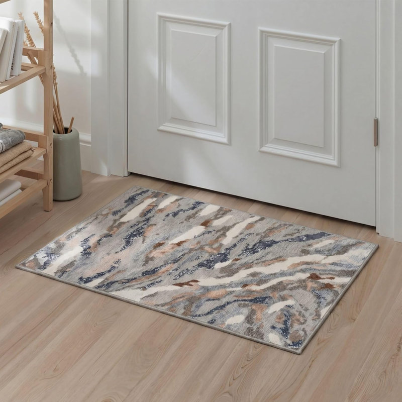 Washable Abstract Indoor Rug