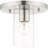 1 Light Flush mount ceiling light fixture with Clear Glass Shade-423900731