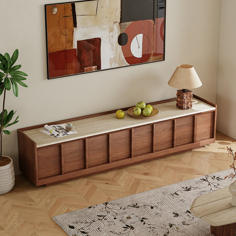 Meuble télé simple et rétro, Brun noisette