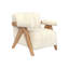 Fauteuil d'appoint capitonné avec accoudoirs et pieds en bois de frêne Vista