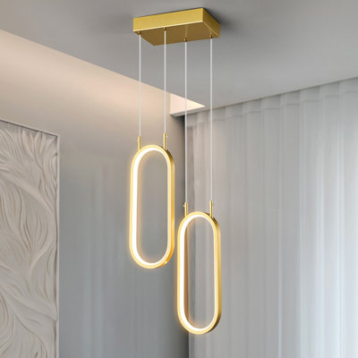 Modern Kitchen Pendant Light Fixture Gold Led Pendant Light Oval Chandelier Pendant Lighting For Kitchen Island Bedroom Living Room Dining Room