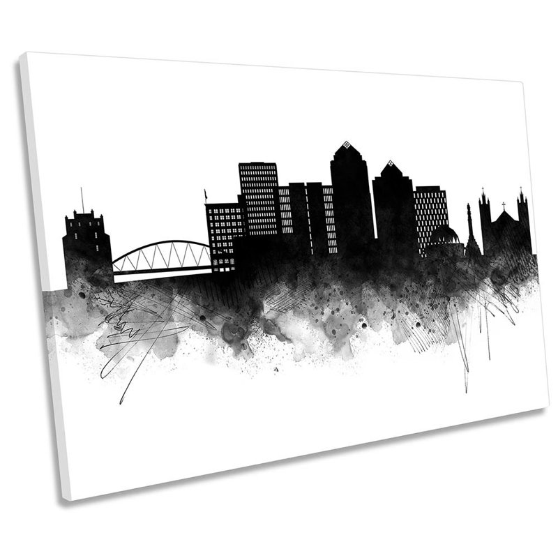 Albuquerque Abstract City Skyline - Wrapped Canvas Print, 30.5cm H x 45.7cm W x 2cm D