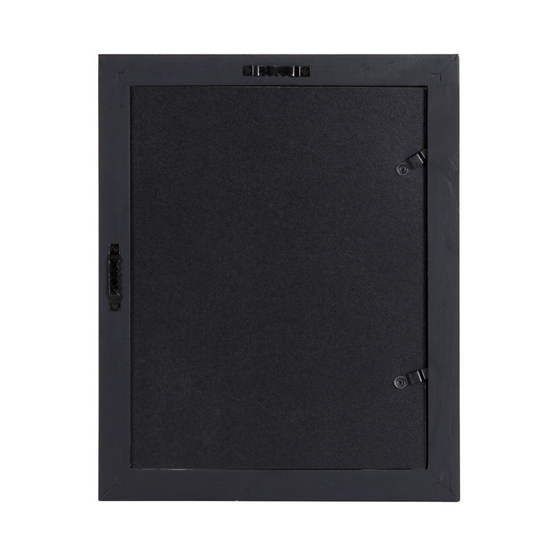 Rayburn Solid + Manufactured Wood Picture Frame - Set of 10 with Mat, Black/ White and Gray all with Rustic Finish