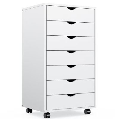 Commode 7 tiroirs, armoire de rangement à roulettes, commode