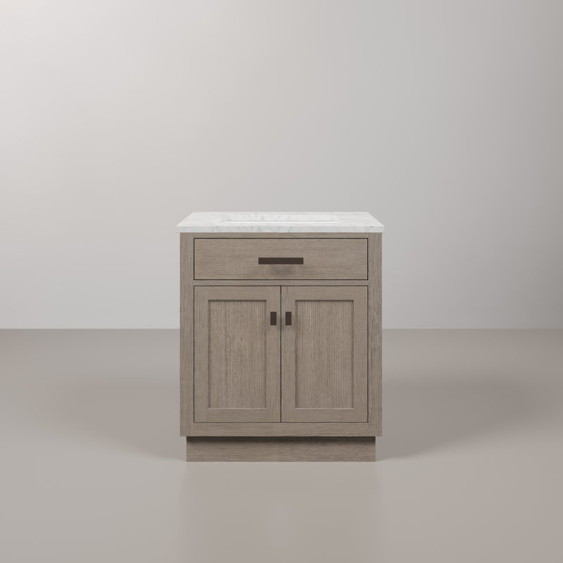 Chestnut 30" Single Bathroom Vanity With Counter Top, Cabinet, Basin(S) Only, Gray Oak, 30"W x 21.6"D x 34.2"H