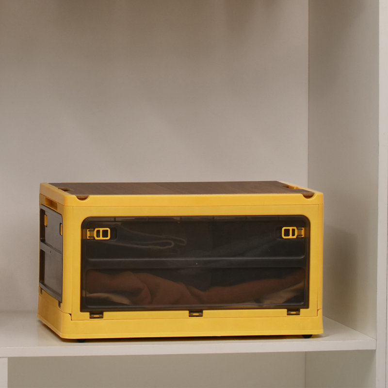 Bettysue Plastic StackableStorage Box with Lid, Yellow