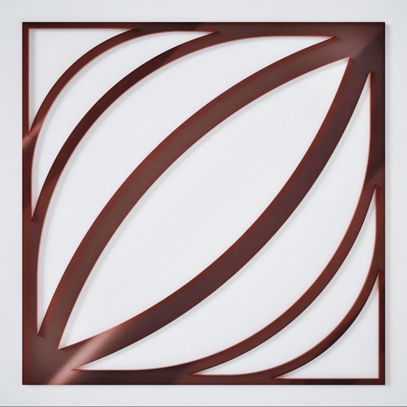 Miroir or rose Otis, 15.38" H x 15.375" W x 0.125" D, Or rose
