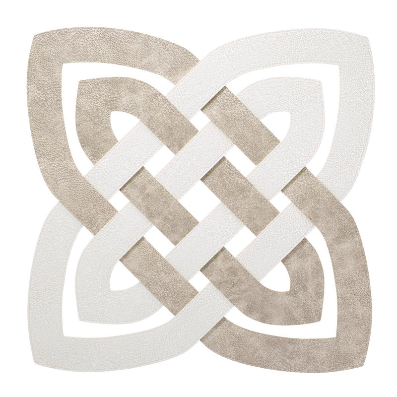 Archer Vinyl Square Placemats, Pearl/Oyster