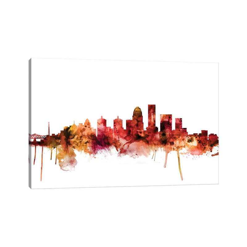 Louisville, Kentucky City Skyline by Michael Tompsett - 1 Piece Wrapped Canvas Wall Art, 101.6 cm H x 66.04 cm W x 1.91 cm D