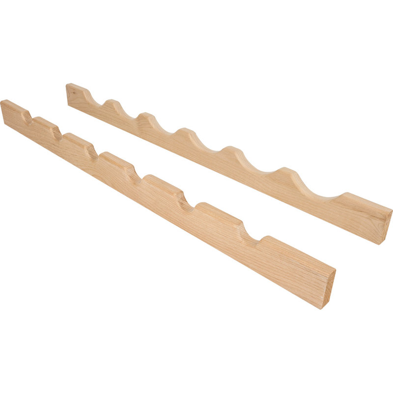 6 Bottle Solid Wood Wall Mounted Wine Bottle Rack in Natural