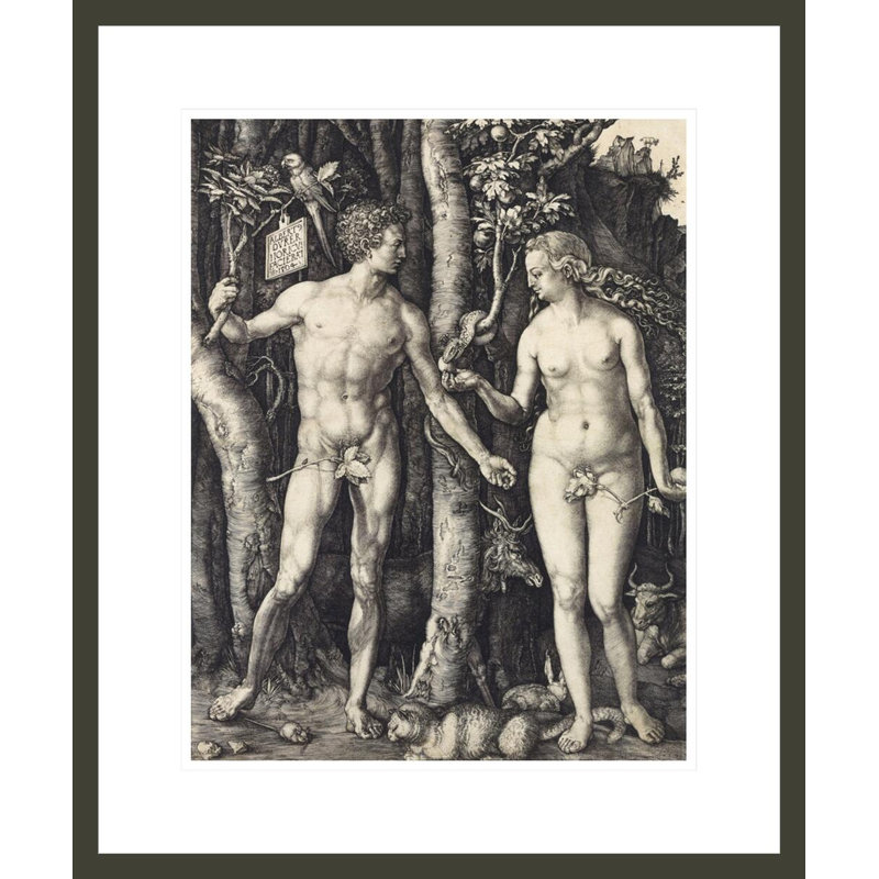 «The Fall of Man (Adam and Eve)» par Albrecht Dürer, impression giclée encadrée, H 21,31 po x l 17,75 po