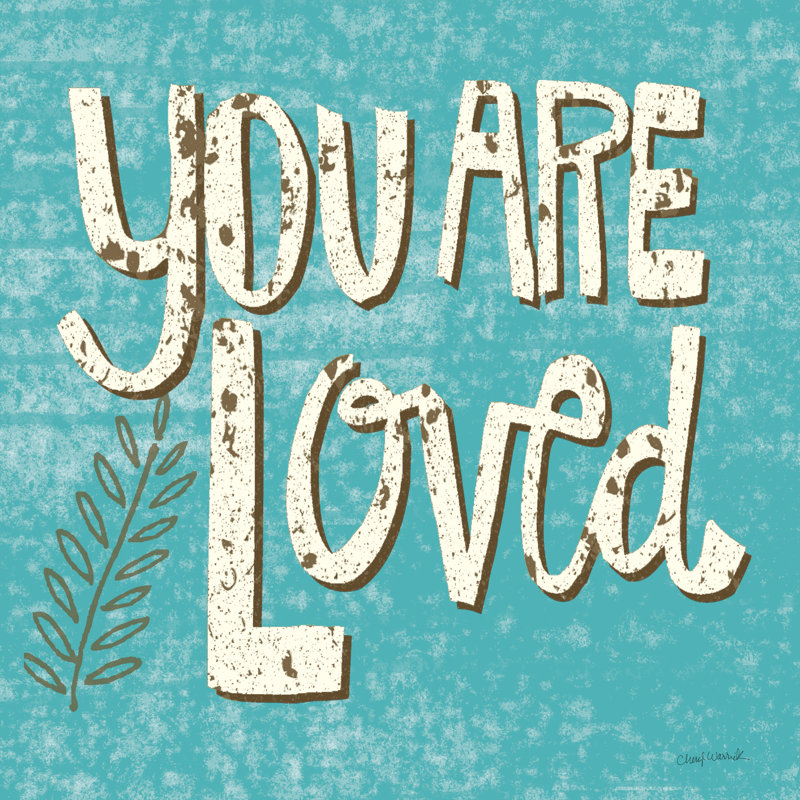 «You are Love» par Cheryl Warrick - Art textuel sur toile tendue, H 12 po x l 12 po, Toile tendue, Non
