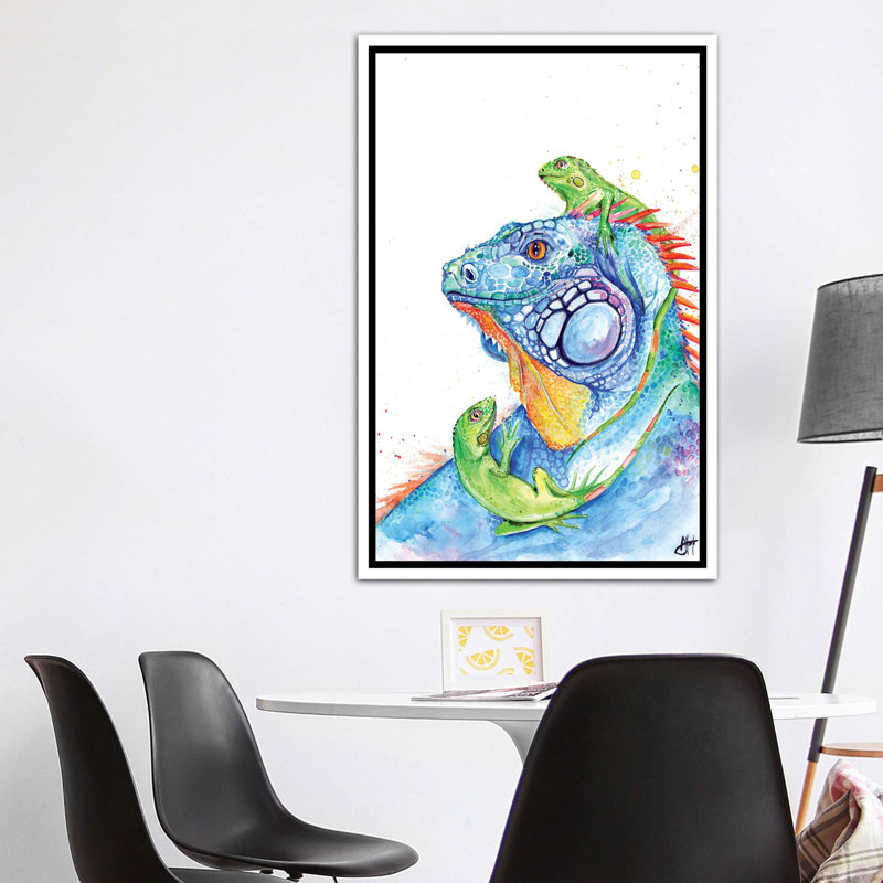 Décoration murale pour enfants Here Be Dragons, H 60 po x l 40po x P 1,5 po, Toile blanche encadrée