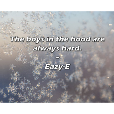 Eazy-E Quote: The boys in the hood are always hard.