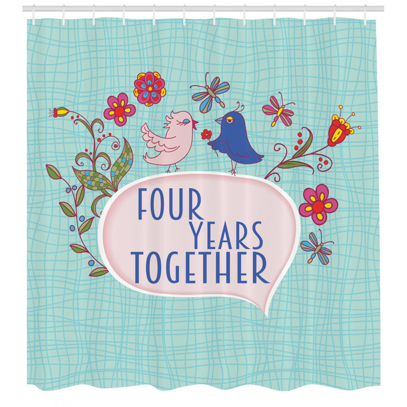 Shower Curtain with Hooks Included, 69" H x 105" W