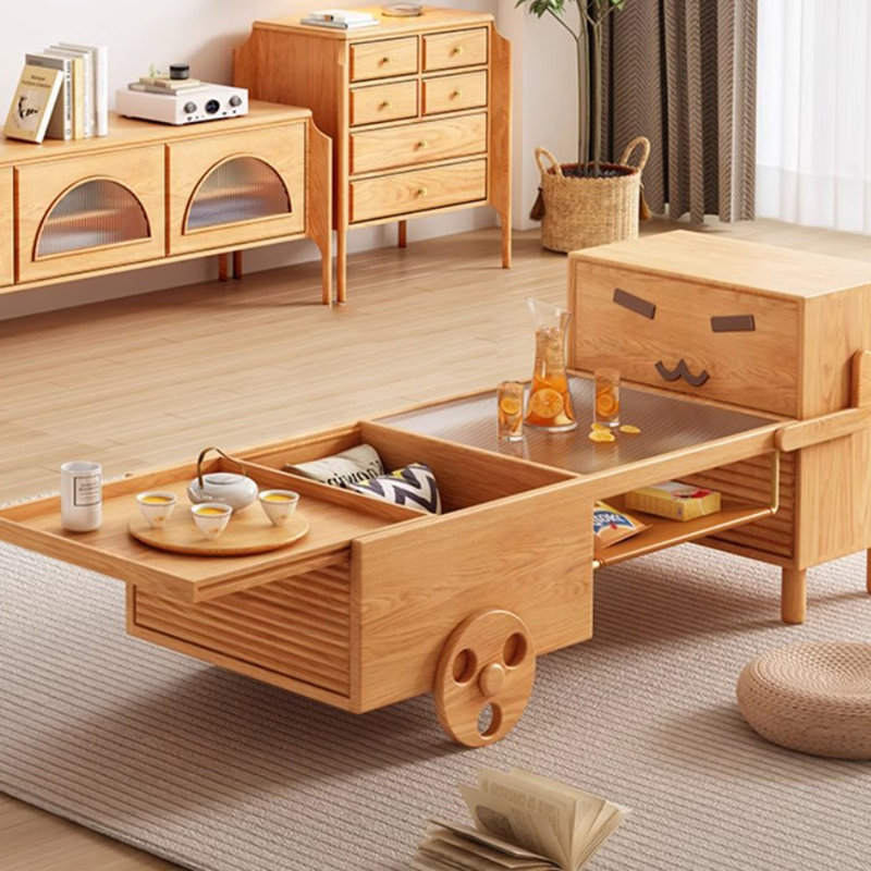 Creative design sense solid wood coffee table